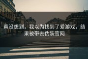 真没想到，我以为找到了爱游戏，结果被带去伪装官网