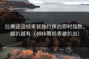 比赛还没结束就独行侠的即时指数，越扒越有（49tk赛前表被扒出）