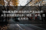 99tk精准资料背后的灰产怎么运作：从引流到收割的6步：域名、证书、签名先核对
